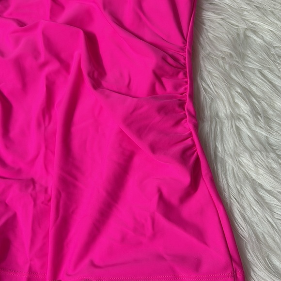 NWOT From Amazon Bright Pink 2 Piece Tankini With Swim Skirt Size 2XL - Picture 4 of 14